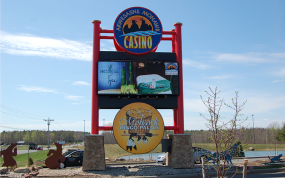 16mm pitch, 1x2 Cabinet LED Sign at Akwesasne Mohawk Casino, Hogansburg, NY