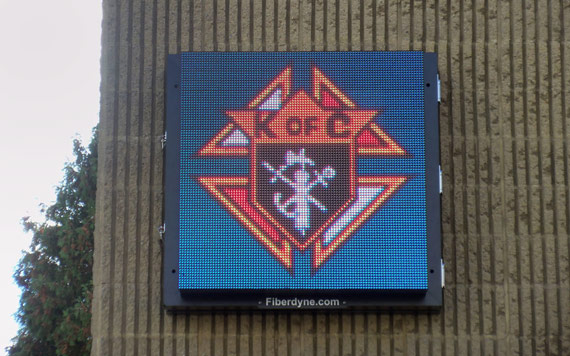 10mm pitch, 1x1 Cabinet LED sign for Knights of Columbus in Ilion, NY
