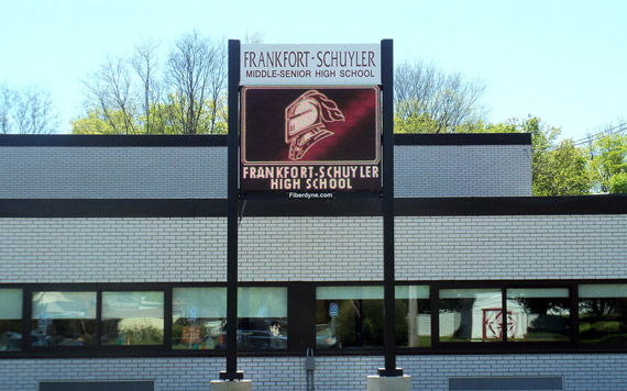 16mm pitch, 2x2 Cabinet LED sign for Frankfort, HS in Frankfort, NY