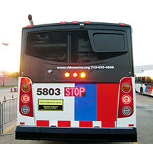 U-STOP LED Sign on back of bus