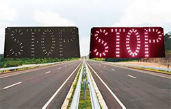 U-STOP LED Sign over Roadway